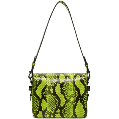 Shop Off-white Yellow Python Binder Clip Bag In Fluoyellow