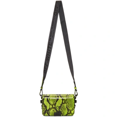 Shop Off-white Yellow Python Mini Flap Bag In Fluoyellow