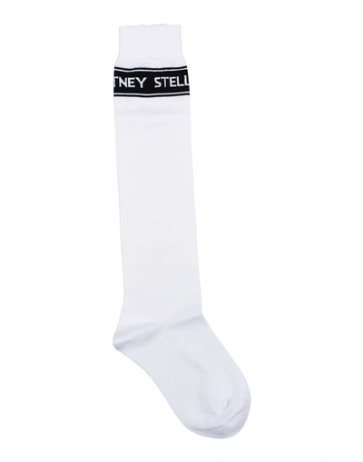 Shop Stella Mccartney Woman Socks & Hosiery White Size L Cotton, Polyamide, Elastane