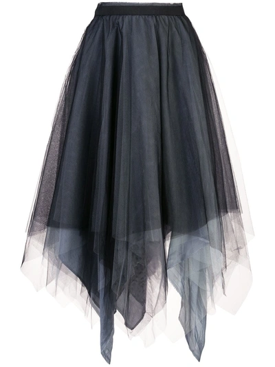 Shop Marc Le Bihan Asymmetric Tulle Skirt - Black