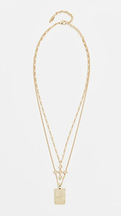 Shop Luv Aj The Diamond Kite Dog Tag Necklace In Yellow Gold