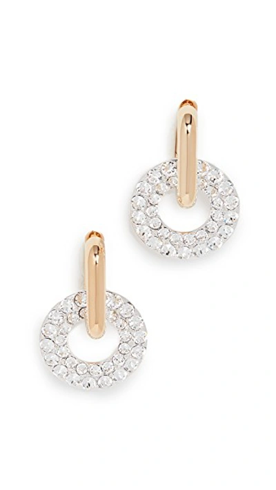 Shop Marc Jacobs Pave Ring Hoops Earrings In Crystal/gold