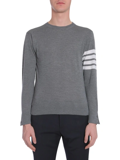 Shop Thom Browne Crew Neck T-shirt In Grey