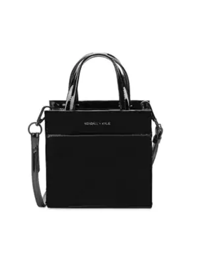 Shop Kendall + Kylie Lori Patent Tote Crossbody Bag In Black