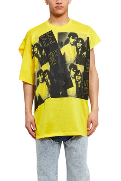 Raf Simons Opening Ceremony Displaced Sleeve T-shirt In Yellow