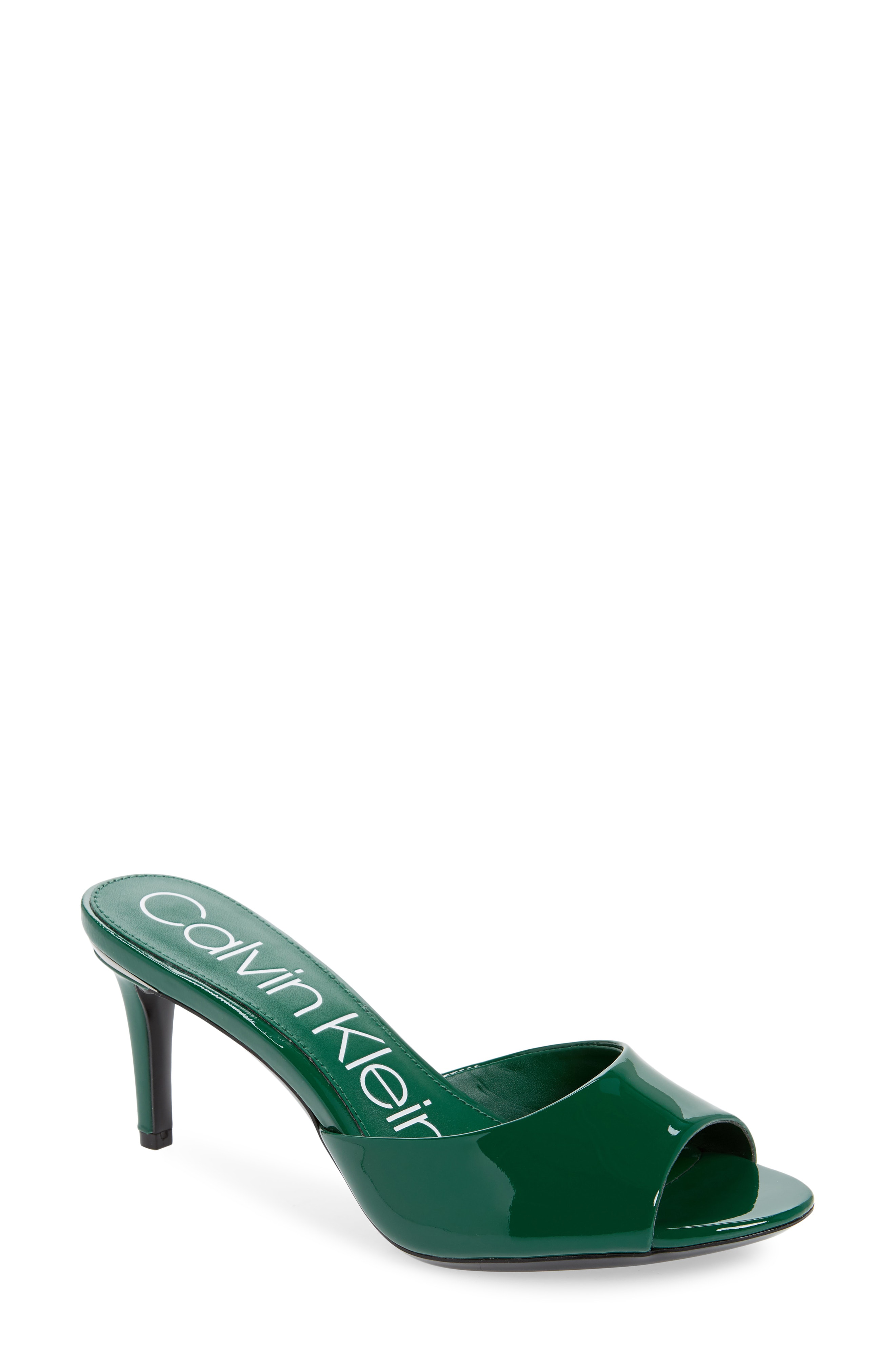 Calvin Klein Luc Mule In Emerald Green Leather | ModeSens