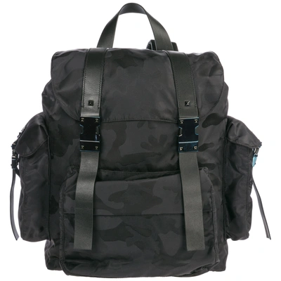 Shop Valentino Men's Rucksack Backpack Travel In Black