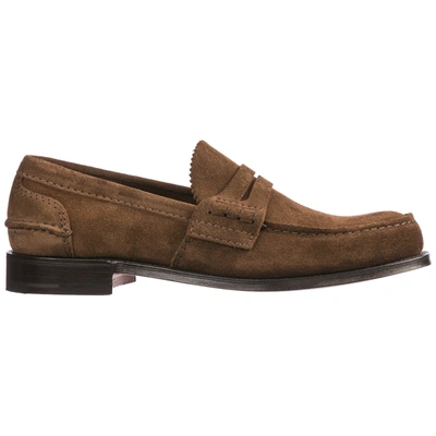 Shop Church's Men's Suede Loafers Moccasins Pembrey In Brown