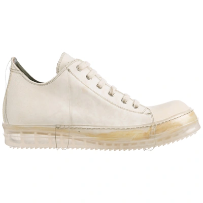Shop Rick Owens Men's Shoes Leather Trainers Sneakers No Cap In White