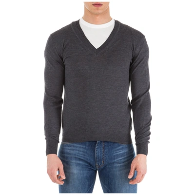 Shop Dior Men's V Neck Jumper Sweater Pullover In Grey