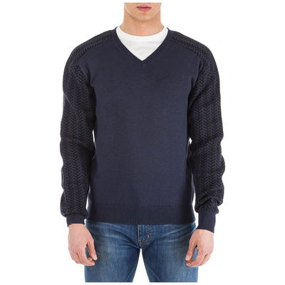 Shop Dior Men's V Neck Jumper Sweater Pullover In Blue