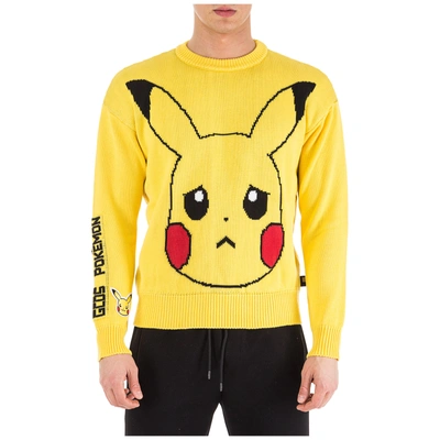 Shop Gcds Men's Crew Neck Neckline Jumper Sweater Pullover Pikachu In Yellow