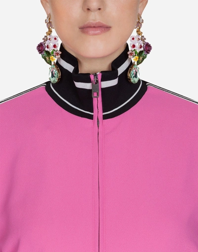 Shop Dolce & Gabbana Viscose Sweatshirt In Fuchsia