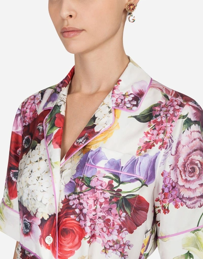 Shop Dolce & Gabbana Printed Silk Shirt In Floral Print