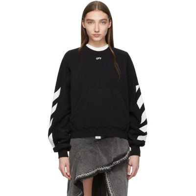 Shop Off-white Black Diag Sweatshirt In Black/white