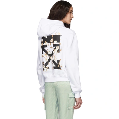 Shop Off-white White And Black Cotton Hoodie In White/black