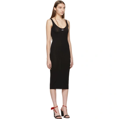 Shop Off-white Black Knit Basic Long Dress