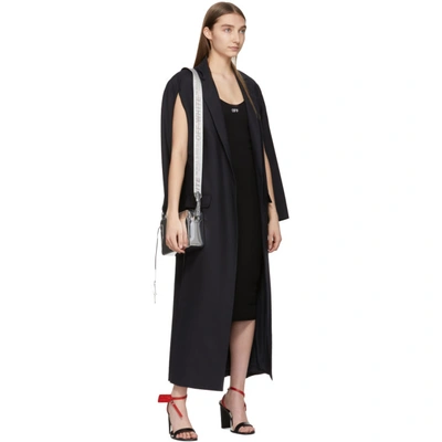 Shop Off-white Black Knit Basic Long Dress