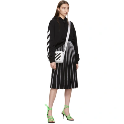 Shop Off-white Black And White Knit Plisse Skirt In Black/white