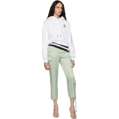 Shop Off-white Green Logo Trousers In Light Green