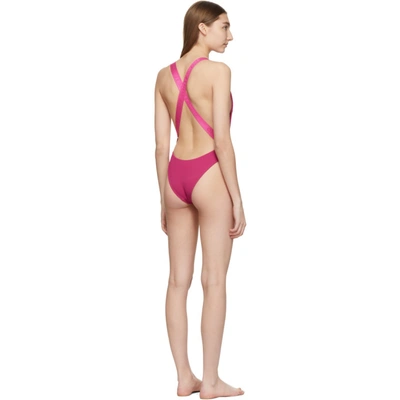 Shop Off-white Pink Cannette Cross Bodysuit In Fuchsia