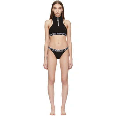 Shop Off-white Black Cannette Active Zip Bikini In Black/white