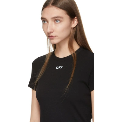 Shop Off-white Black Fitted T-shirt In Black/white