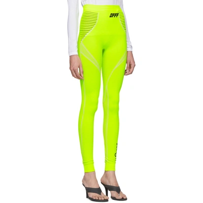 Shop Off-white Yellow Athletic Leggings In Fluo Yellow
