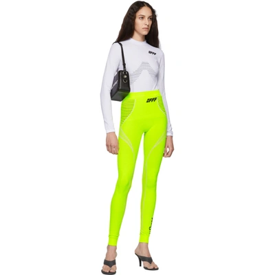 Shop Off-white Yellow Athletic Leggings In Fluo Yellow