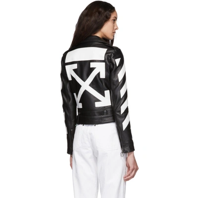 Shop Off-white Black Diag Biker Jacket In Black/white