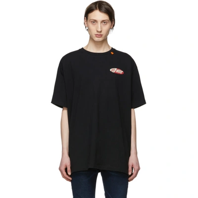 Shop Off-white Black And Red Oversized Split Logo T-shirt In 1020 Blk/re