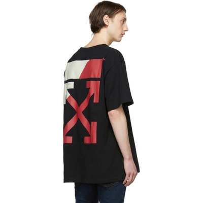 Shop Off-white Black And Red Oversized Split Logo T-shirt In 1020 Blk/re