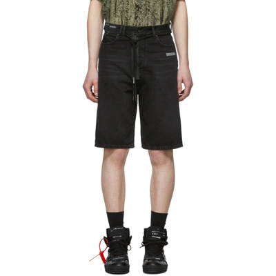 Shop Off-white Black Slim Shorts In 8601 Vt.blk