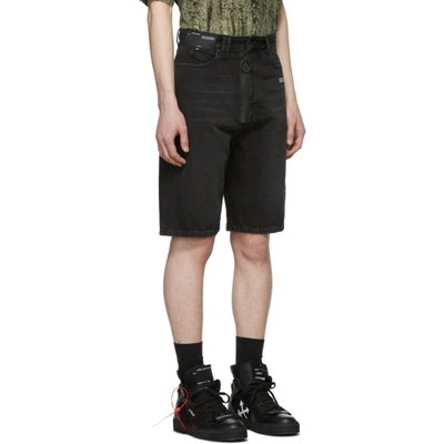 Shop Off-white Black Slim Shorts In 8601 Vt.blk