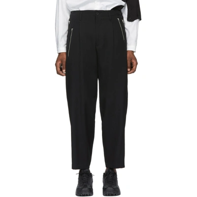 Shop Yohji Yamamoto Black Zipper Pocket Trousers