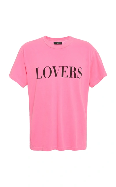 Shop Amiri Lovers Cotton-jersey T-shirt In Pink