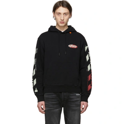 Shop Off-white Black And Red Diag Logo Hoodie In 1020 Blkred