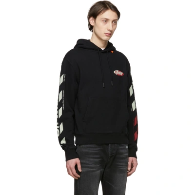 Shop Off-white Black And Red Diag Logo Hoodie In 1020 Blkred