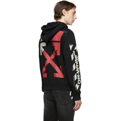 Shop Off-white Black And Red Diag Logo Hoodie In 1020 Blkred