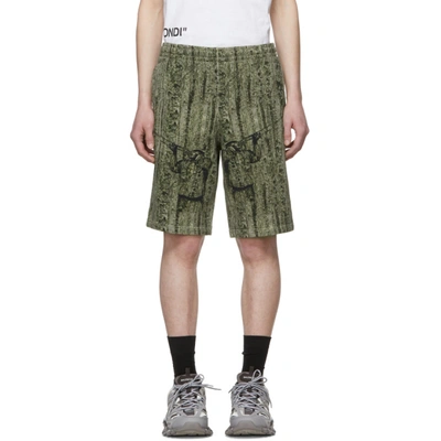 Shop Off-white Green Real Camo Shorts In 9901 Cam/wt