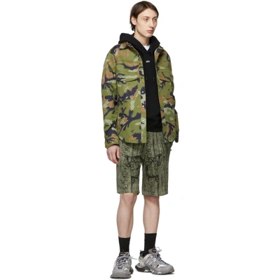 Shop Off-white Green Real Camo Shorts In 9901 Cam/wt