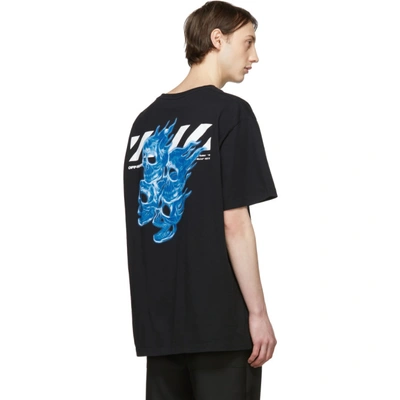 Shop Off-white Black Oversized Diag Skulls T-shirt In 1088 Blk/mu