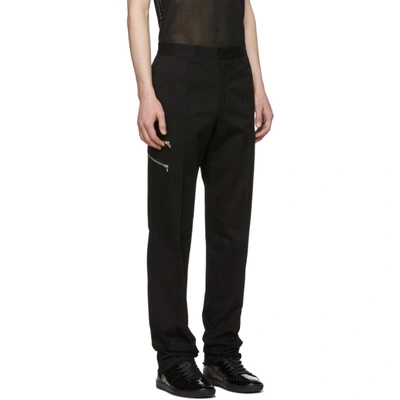 Shop Yang Li Black Zip Slim Tailored Trousers In 99 Black