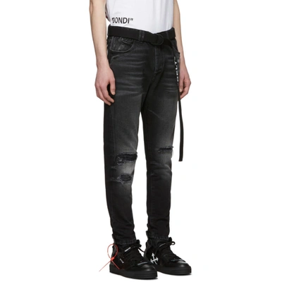 Shop Off-white Black Slim Low Crotch Jeans
