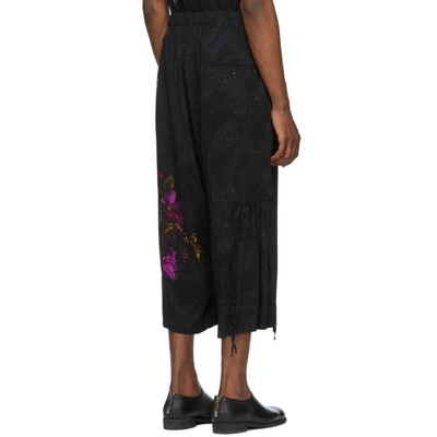 Shop Yohji Yamamoto Black Woman Baty Print Trousers