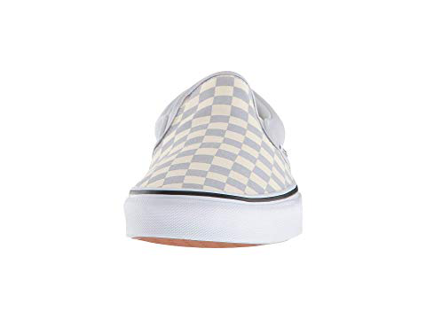 gray dawn checkerboard slip on vans