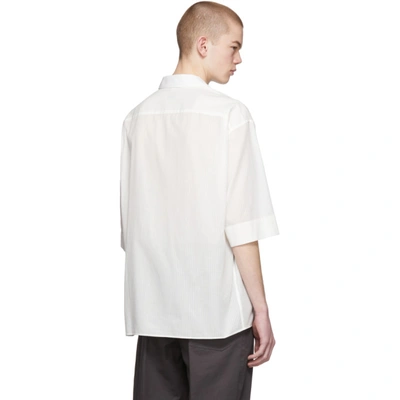 Shop Lemaire White Convertible Collar Shirt In 060 Cream
