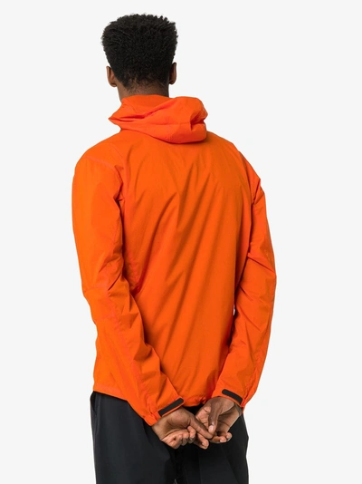 Shop Arc'teryx Orange Squamish Logo Print Hooded Jacket