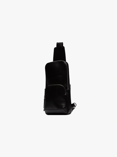 Shop Alyx 1017  9sm Black Zip Pocket Leather Cross Body Bag
