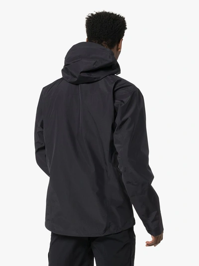 Shop Arc'teryx Black Zeta Logo Print Hooded Jacket